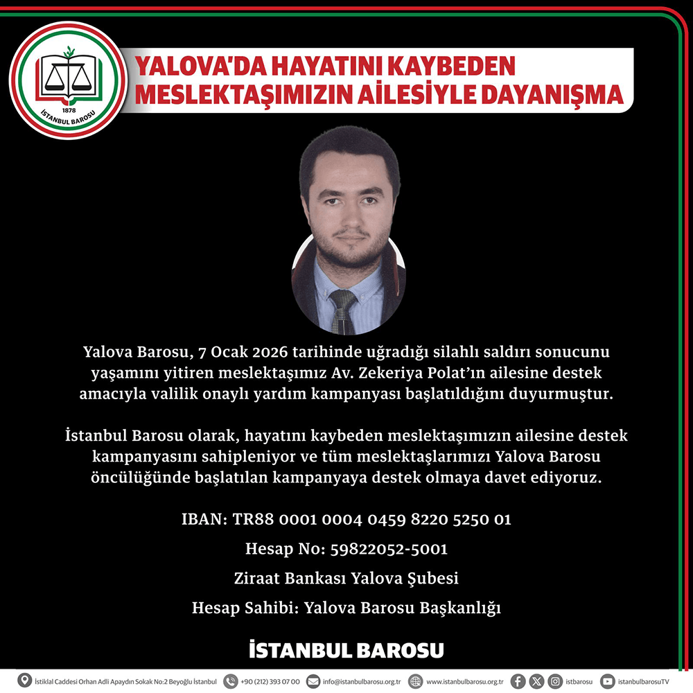 Yalova’da Hayatını Kaybeden Meslektaşımızın Ailesiyle Dayanışma Çağrısı