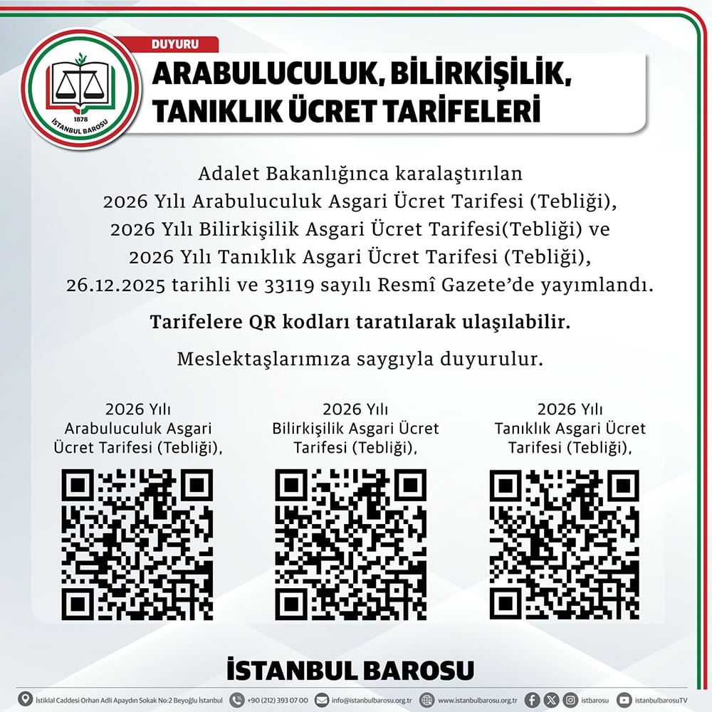 Arabuluculuk, Bilirkişilik ve Tanıklık Asgari Ücret Tarifeleri Resmi Gazete’de Yayınlandı