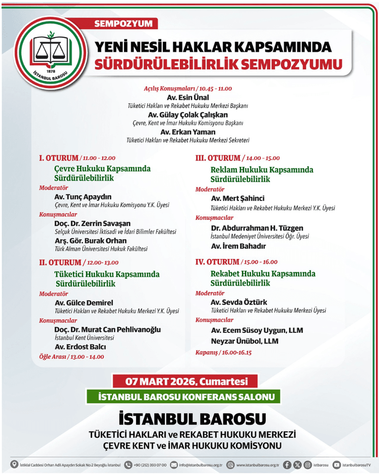 Yeni Nesil Haklar Kapsamında Sürdürebilirlik Sempozyumu