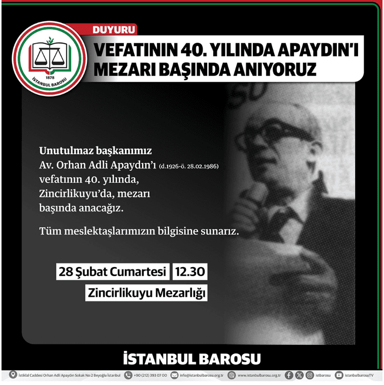 Vefatının 40. Yılında Apaydın’ı Mezarı Başında Anıyoruz
