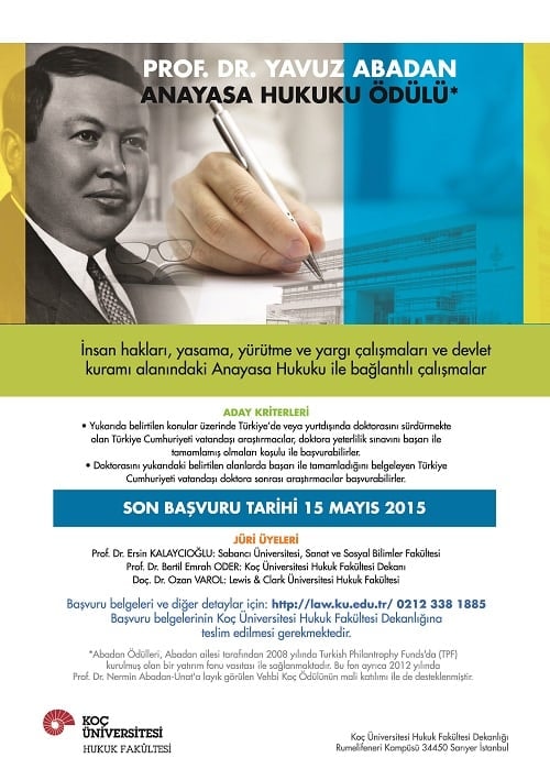 Prof.Dr.Yavuz Abadan Anayasa Hukuku Ödülü