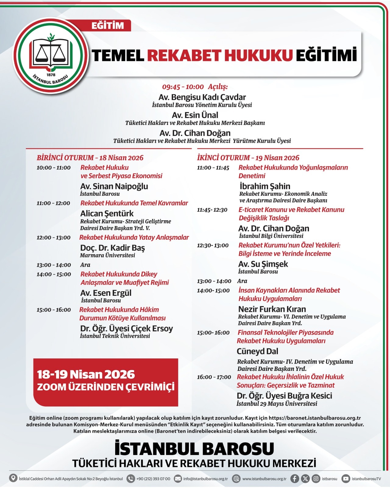TEMEL REKABET HUKUKU EĞİTİMİ