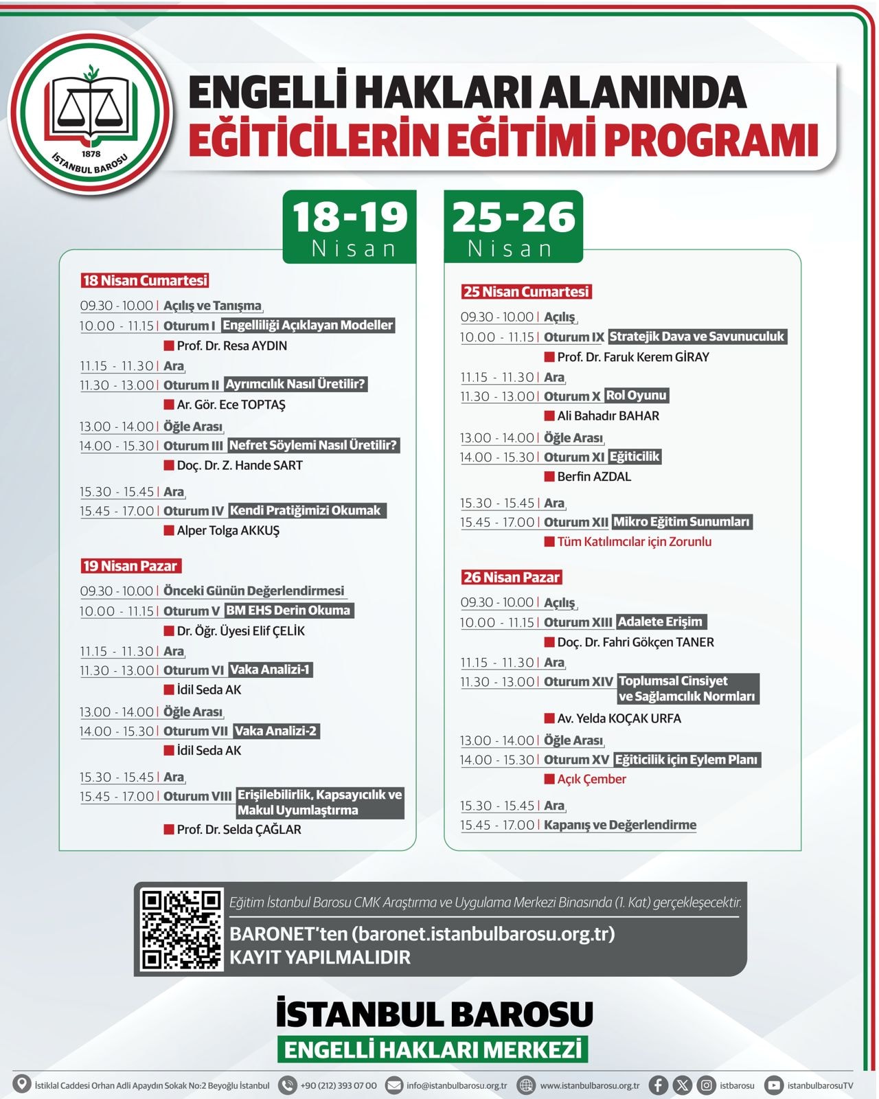 ENGELLİ HAKLARI ALANINDA EĞİTİMCİLERİN EĞİTİMİ PROGRAMI