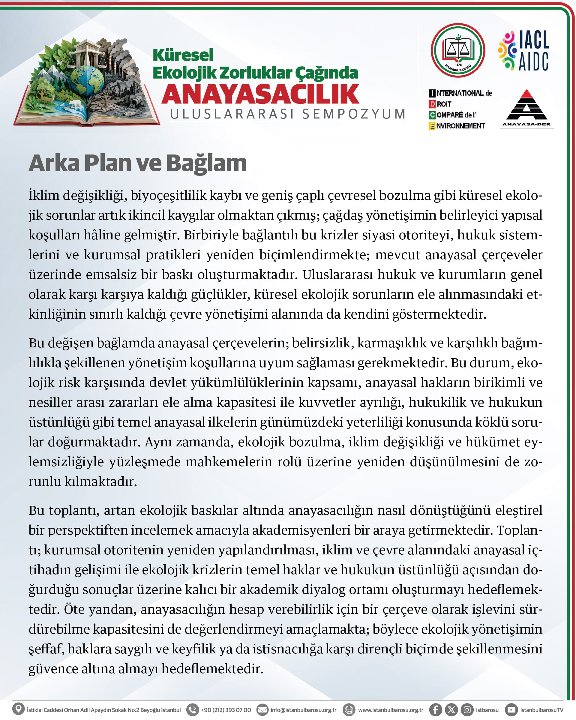 KÜRESEL EKOLOJİK ZORLUKLAR ÇAĞINDA ANAYASACILIK | ULUSLARARASI SEMPOZYUM - 2