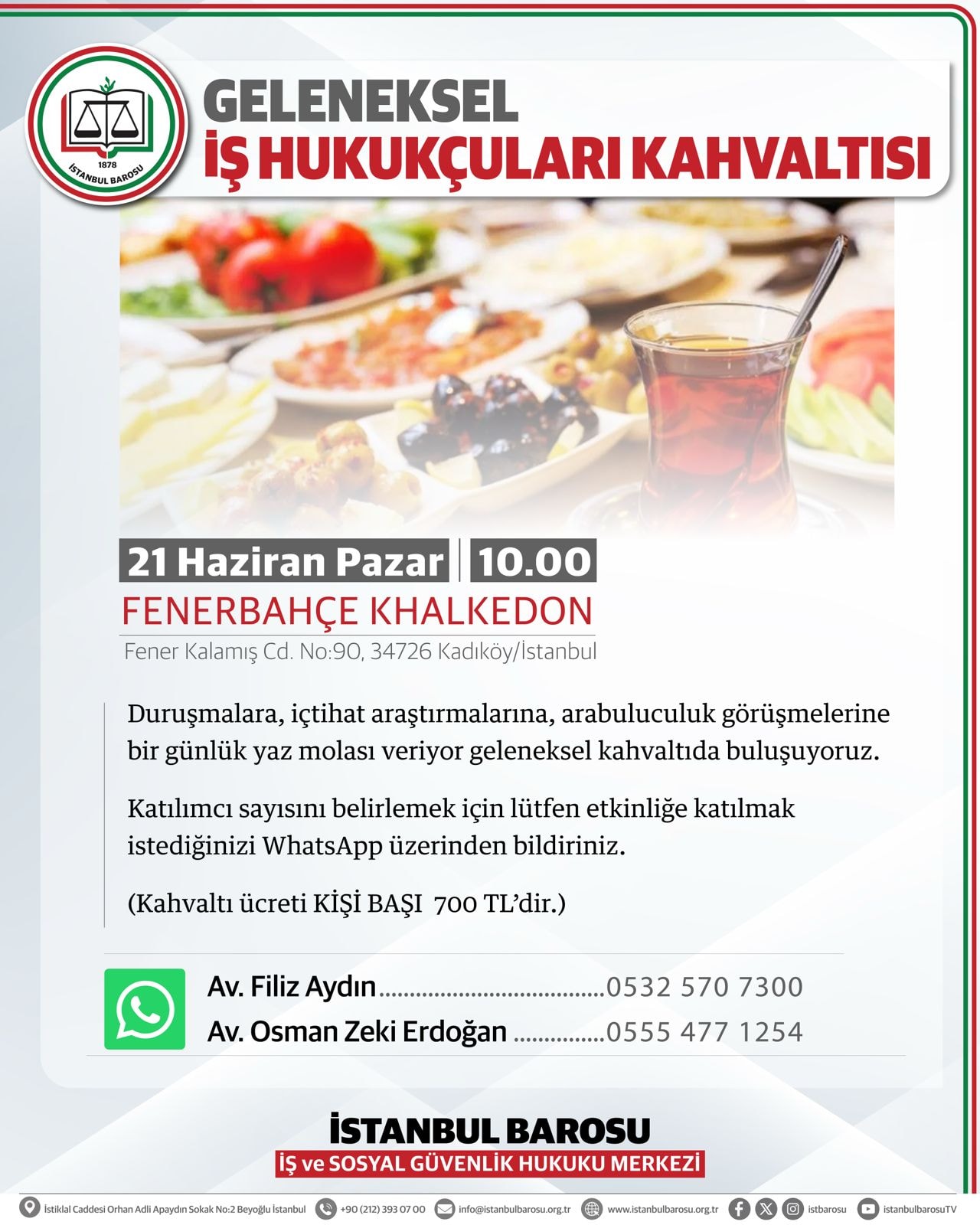GELENEKSEL İŞ HUKUKÇULARI KAHVALTISI