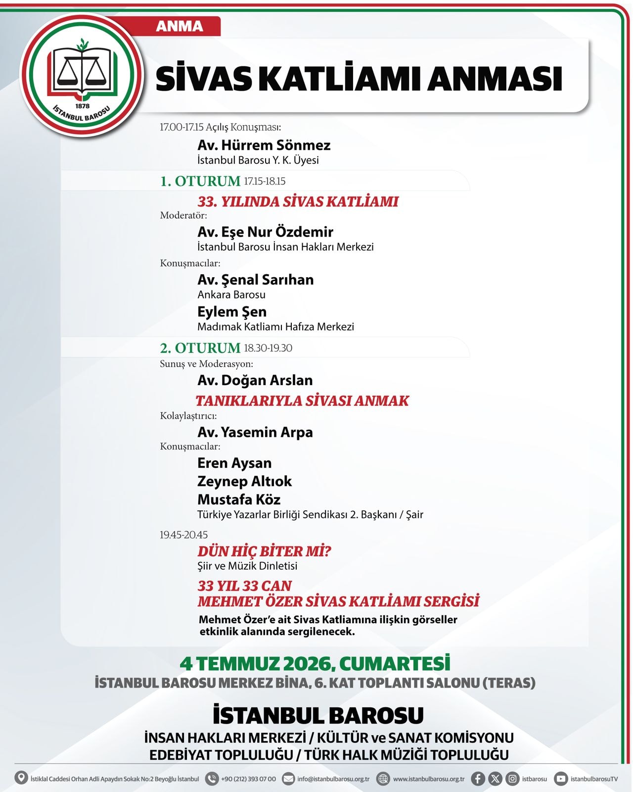 SİVAS KATLİAMI ANMASI