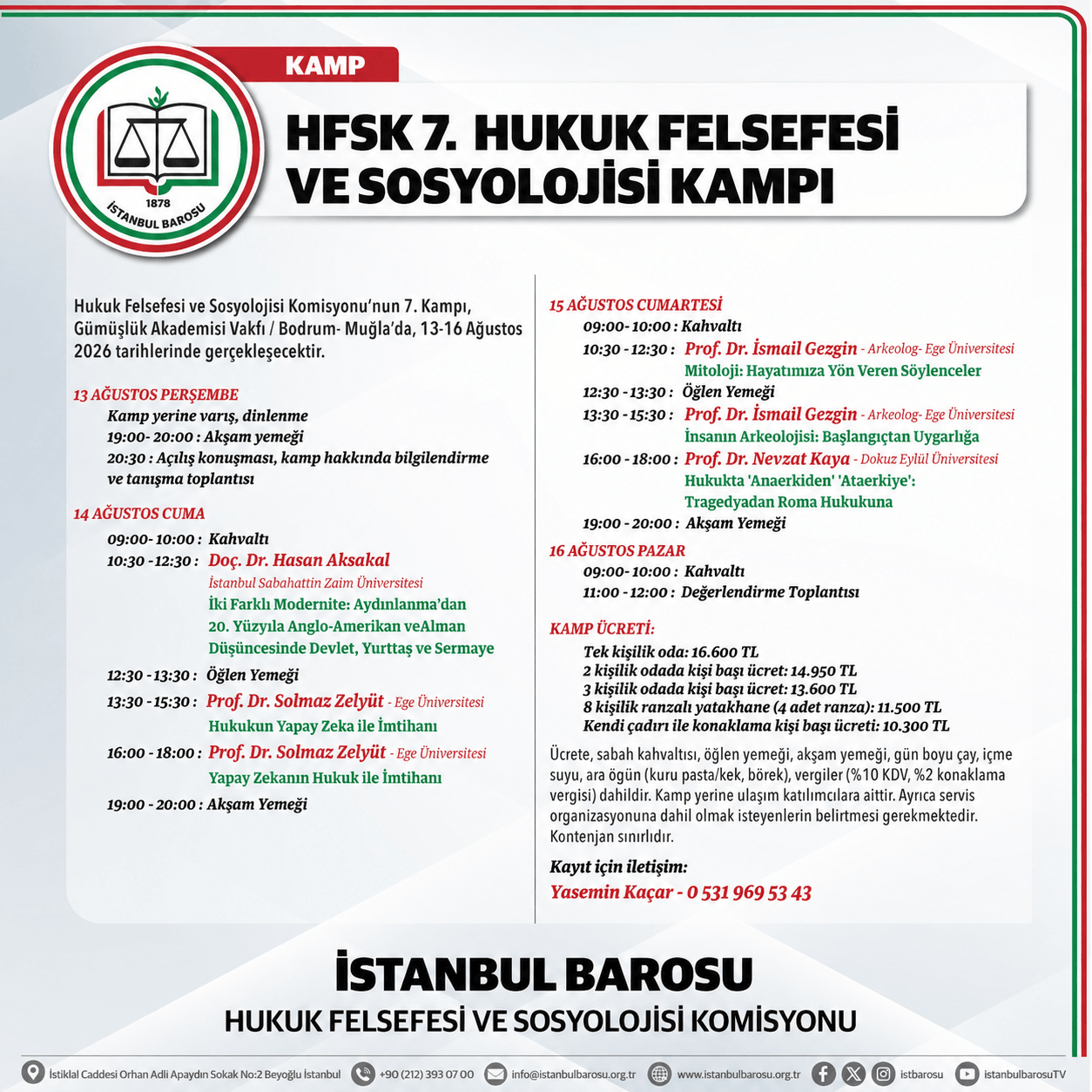 HFSK 7. HUKUK FELSEFESİ VE SOSYOLOJİSİ KAMPI