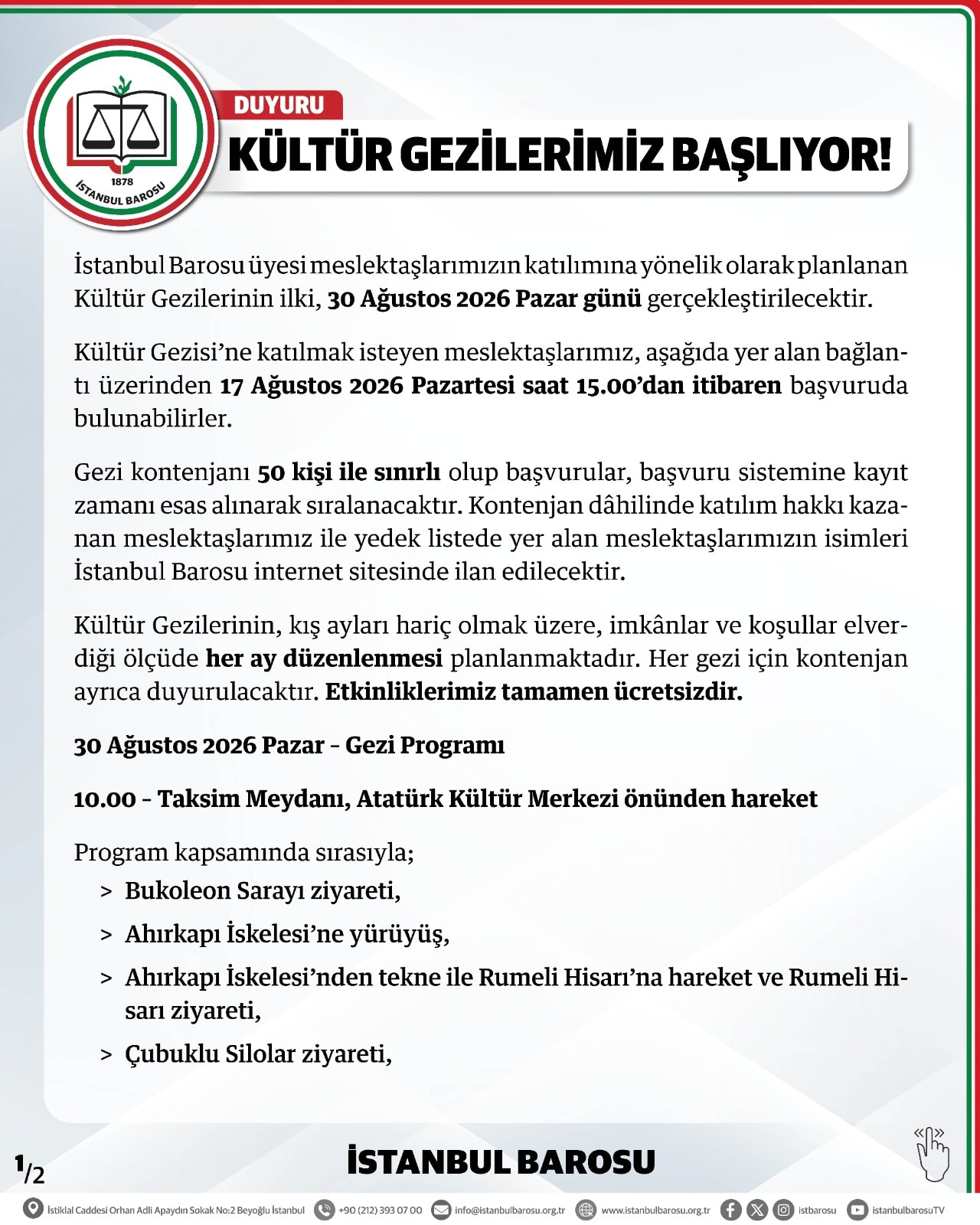 Kültür Gezilerimiz Başlıyor - 1