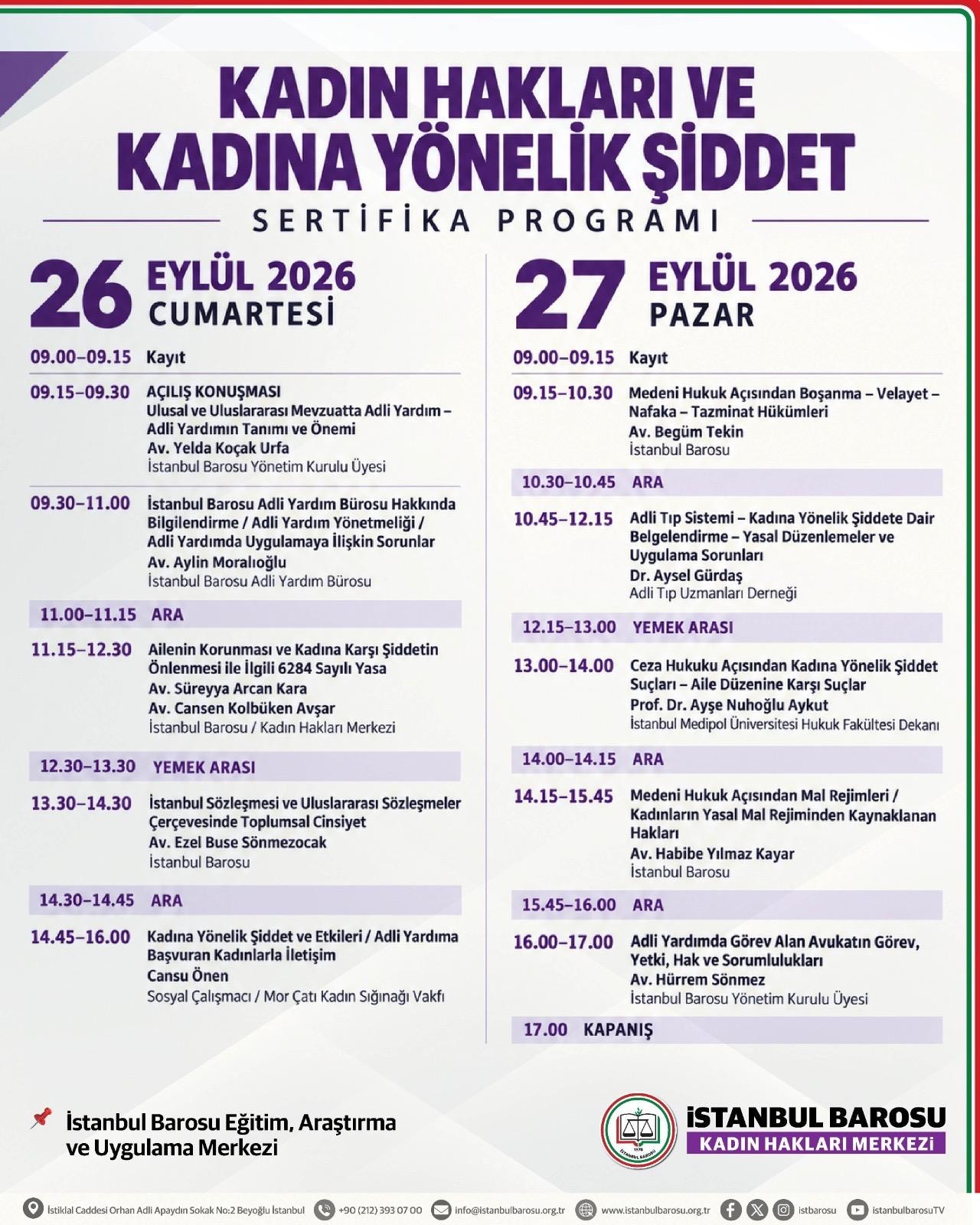 KADIN HAKLARI VE KADINA YÖNELİK ŞİDDET KONULU SERTİFİKA PROGRAMI