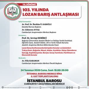 103. YILINDA LOZAN BARIŞ ANTLAŞMASI