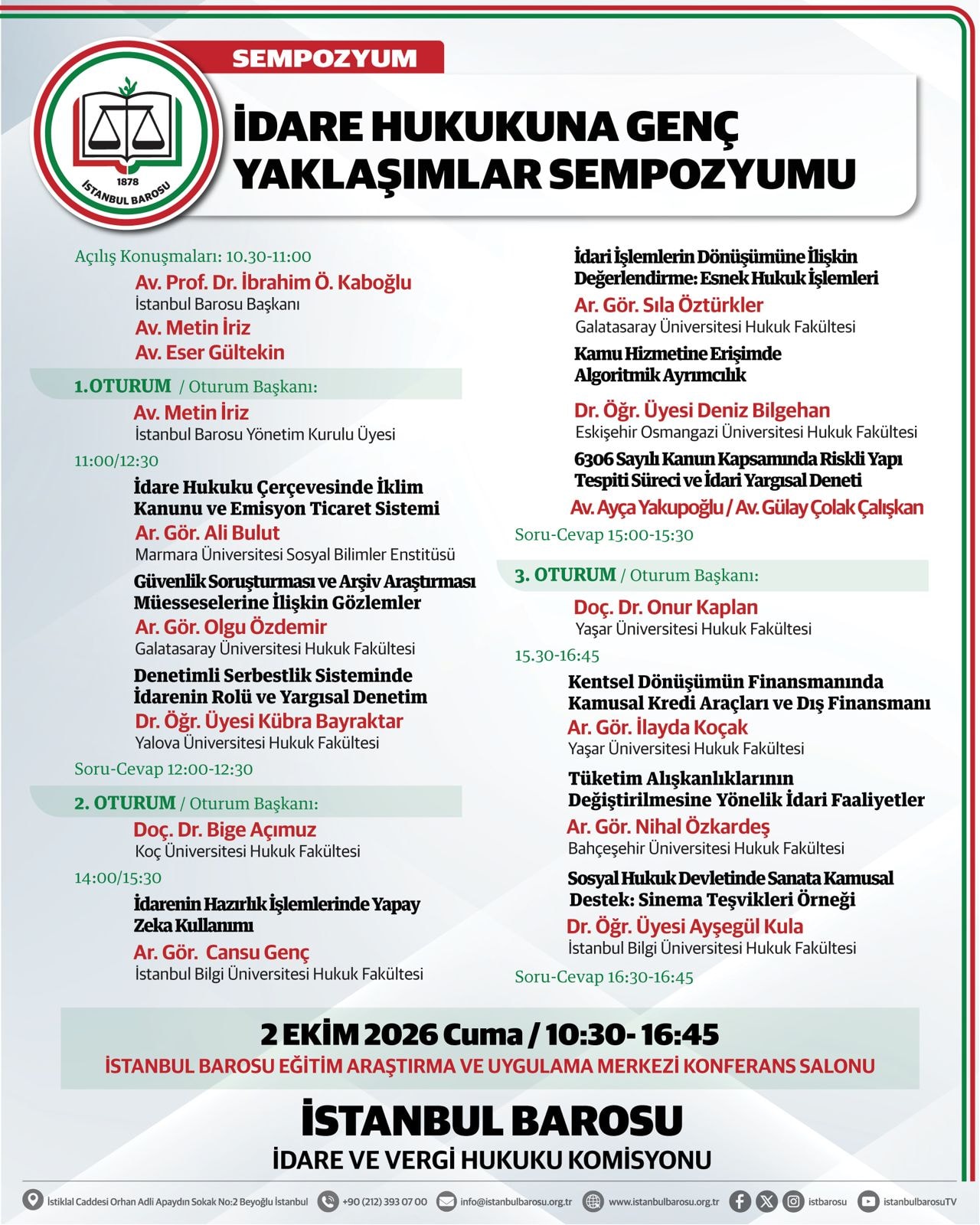 İDARE HUKUKUNA GENÇ YAKLAŞIMLAR SEMPOZYUMU